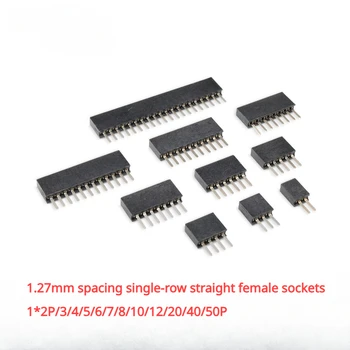 1,27 mm-rozložené single-row female plug-in zásuvka 1 * 2p/3/4/5/6/7/8/10/12/20/40/50p