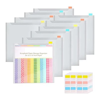 1 Sada S 60 Lepkavé Index Karty, 10 Ks Plast Papír Skladování Taška Pro Držení Papírové Souboru
