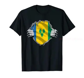 100% Bavlna, Super Vincentian Dědictví Hrdí St Vicent Kořeny Flag T-Shirt MUŽI ŽENY UNISEX Trička Velikosti S-6XL