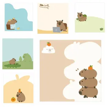100 Listů Kapybara Kapybara Memo Pad Notebooky Karikatury Zveřejnil Zprávu Papír Kawaii Roztomilý Sticky Notes Office