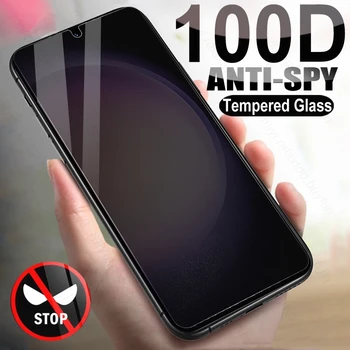 100D Zakřivené Soukromí Tvrzené Sklo Pro Samsung Galaxy S23 S 23 Plus S23+ S23Plus 5G 23S Anti-Spy Screen Protector HD Film Kryt