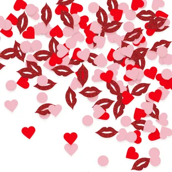 100ks Láska Lip Srdce Konfety pro Romantické Svatby, Valentýn, Svatební oslavu Výročí DIY Party Dekorace Stolu