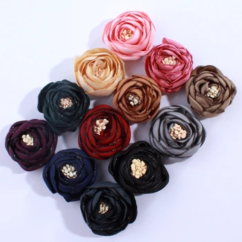 10KS 3CM nově Narozené 3D Mini Satén Tulip Umělé Květiny Pro Domácí DIY Rose, Věnec, Květiny Pro Svatební Party Dekorace