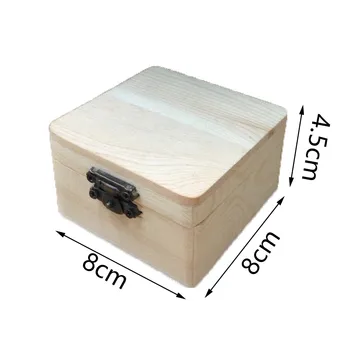1ks Dřevěný Úložný Box Plain Dřeva S Multifunkční Sklopné Boxy, Dárkové Balení, Šperky Případě Zdokonalovat Ruku Dekorace Dřevěné Krabici