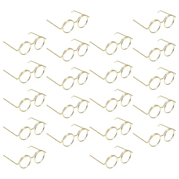 20 Ks Kovové Brýle Mini Oděvní Doplňky Ne Čočky pro Panenky zdobit