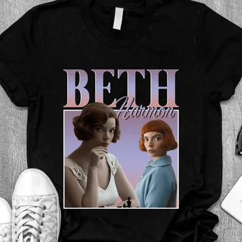 2021 Pánské/Dámské Letní Černé Street Móda, Hip Hop Beth Harmon Limited Edition T-shirt Cotton Trička Krátký Rukáv Topy