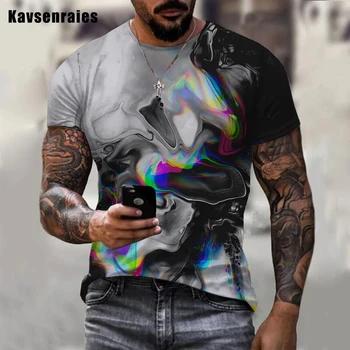 2023 Barevné Trippy 3D Tištěné Muži T-shirt Unisex Módní Harajuku Neformální Krátkým Rukávem O-Neck Topy Nadrozměrných