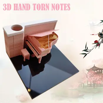 3D Memo Pad Piano Model Papír Sticky Notes Vlastní Akrylové Strany Držitele Úřadu Dropshipping Dárek k Narozeninám Poznámkový blok Zásoby W8H8