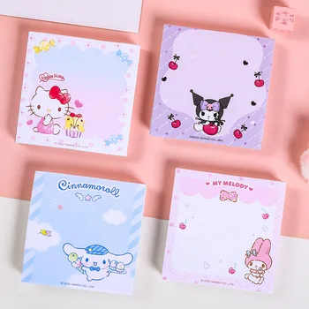 4/12ks Sanrio 100sheet Poznámkový blok Kuromi Cinnamoroll Hello Kitty Není Stickable Memo Padnote Papír Papírnictví Kanceláři Školy Dodávky