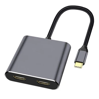 4v1 USB Typu C Hub Dual HD 4K -Kompatibilní nabíjecí Port USB-C Docking Station Adaptér podporuje Dual-Displej