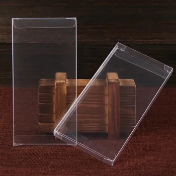 50ks 10x10x1cm Jednoduché, jasné PVC Box balení krabice plastové jewlery cukroví balení krabice Šperky balení držák PVC
