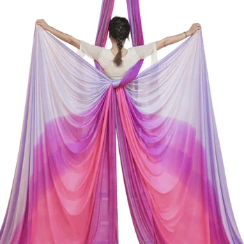 5m Gradient houpací síť jóga hedvábné tkaniny barevné vzdušné jógy houpací síť