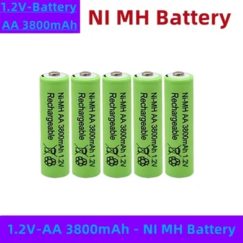 AA dobíjecí nikl vodíkové baterie, 1,2 V, 3800mAh, s vysokou kapacitou, odolný, běžně používané pro myši, budíky, hračky, atd