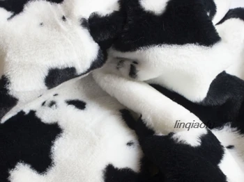 All-polyester kráva vzor imitace králičí kožešiny tisk oděv, domácí textil plyšové tkaniny