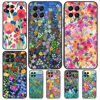Barevné Květinové Umění Malování Pouzdro Pro Samsung Galaxy M12 M22 M32 M52 M13 M23 M33 M53 M20 M21 M31 M51 M14 M34 M54 M30s