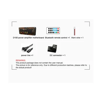 Bluetooth Výkon Zesilovače Rada FM Bluetooth 5.0 100W-300W Subwoofer Karaoke Zesilovače, Auto Zesilovače Deska(US Plug)