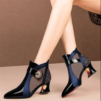 Cresfimix bottes femmes ženy roztomilé černé pohodlné šněrovací podzimní boty lady cool vysoce kvalitní vysoký podpatek zimní boty a3232