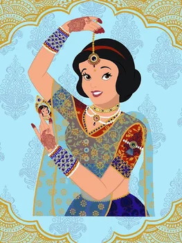 Disney DIY Diamantový Malování Princezna Indickém Stylu Diamond Mozaika Cross Stitch Sestavy Plné Diamond Výšivky bytové Dekorace
