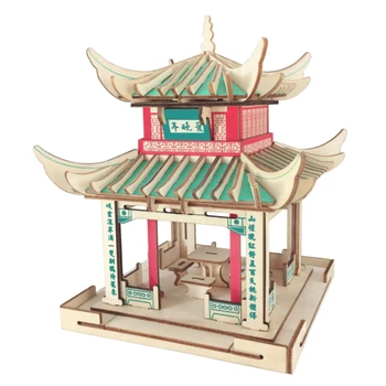 DIY Model Hračky Dřevěné 3D Puzzle-Čínský Model Mostu Kiosku Dřevěné Stavebnice Puzzle Hra Montáž Hračky Dárek pro Děti P37