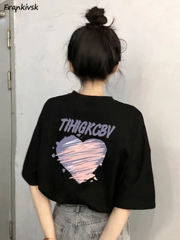 Geometrické T-košile Ženy Letní Pohodě Sladká Japonský Styl Ztratit Pohodlné Dívčí Kawaii Denní Převládající Vitalitu Řízení Elegantní