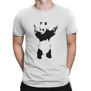 Graffiti Umělec Banksy Panda Tričko Vintage Homme Pánské Tričko O-Krk