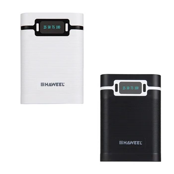 Haweel 4ks 18650 Baterie Nabíjecí Pouzdro Nabíjecí Pouzdro Mobile Power Hnízdní Materiál Dual USB Baterie Pouzdro Opakovaně Bílá