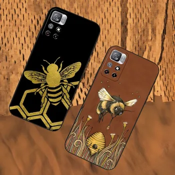 Honeycomb Honey Bee Telefon Pouzdro Pro Xiaomi 13 12 Ultra Redmi Note 11 10 A S C Lite POCO M4 F4 M3 Pro Plus Černý Měkký Kryt