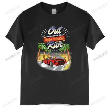 Hot prodej muže značky tričko Retro Out Run T-Shirt Muži Měkké 80. let Retro Arkádová Hra, Tričko Závodní Dobrodružství Předběhnout pokles lodní dopravy
