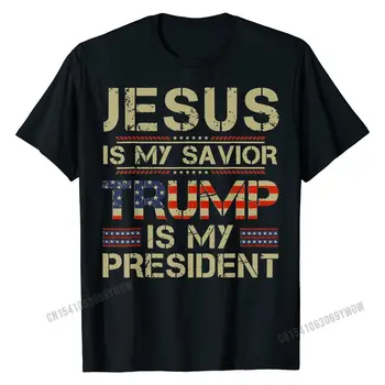 Ježíš Je Můj Spasitel Trump Je Můj Prezident Pro Trump Vlak T-Shirt Módní Jednoduchý Styl T Shirt Bavlněné Topy Trička pro Muže Šílený