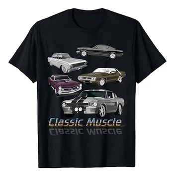 Klasické Americké Muscle Cars Novinka T-Shirt Typy Rozdílem Třídy Graphic Tee Tops Vtipné Retro Styl Vintage Oblečení Dárky