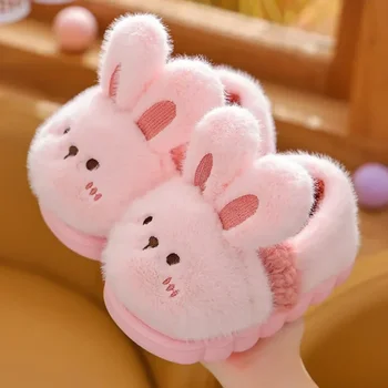 Korejský Styl New Classic Králík dětské Zimní Tlusté Sole Bavlna Pantofle pro Dívky Roztomilé Děti Plyšové Boty pro Teplé Roztomilé Chlapci