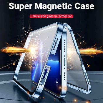Kovové Magnetické Pouzdro Pro OPPO A73 5G A74 4G 5G Double-Sided Glass shell membrána sjednocuje Kryt Pro A77 4G 5G A77S A78 5G