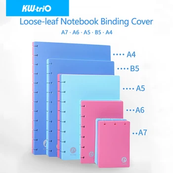 KW-triO A7/A6 MINI Loose-leaf Notebook Závazné Kryt Barevné PP Pořadač, Poznámkový blok Shell Hub Díra DIY Diář Dodávky