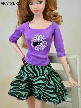 Leopardí Vzor Kauzální Šaty Pro Panenky Barbie Krátké Šaty Pro 1/6 BJD Panenka Vysoce Kvalitní