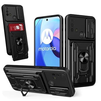Magnet Pouzdro Pro Motorola MOTO E13 E20 E30 E40 E22i E32S G30 G20 G50 G60S G9 Plus Nárazuvzdorný Posuňte Okno Fotoaparátu Zadní Kryt