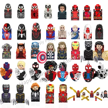Marvel Superhrdina Anime Spiderman, Deadpool Black Panther Cihly Akce MINI Postavy Stavební Bloky Minifigures Hračky, Vánoční Dítě