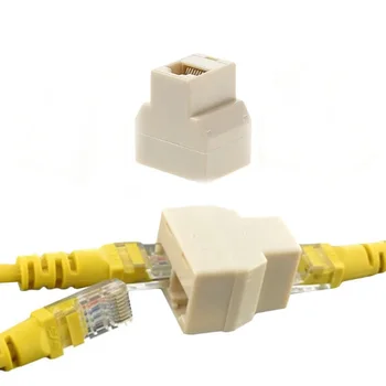 Mnoho 100ks Banggood LAN Ethernet Kabel RJ45 Samice Splitter 1 Na 2 Out Konektor Adaptéru Dual Plug Whloesale