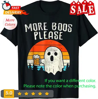 NOVÁ LIMITOVANÁ Více Boos, Prosím, Duch Pití Piva Vtipné Halloween T-Shirt