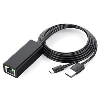 Nové 2X Ethernet Adaptér S Napájecí Kabel Pro TV Stick (2. Gen),4K Držet,TV, Náměstí,Micro-USB Na RJ45 Wired LAN Adaptér,Černý