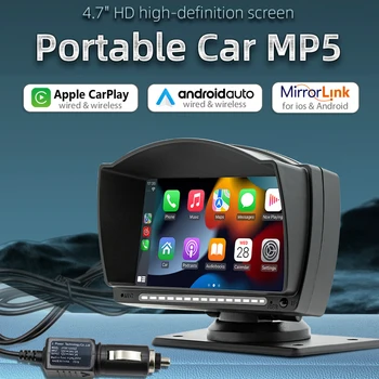 Nové 4.7 Palcový IPS Auto Bluetooth MP5 Přehrávač Carplay Android Auto Přehrávač USB, Bluetooth, TF Karty, Dotykový Displej S HD Fotoaparát Reverzní