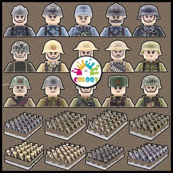 Nové Děti Stavební Blok Hračky WW2 Vojenské Panenka Stavební Bloky Vojáky Národní Armády Sestavené Cihly Hračky Velkoobchodní sklad