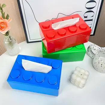 Nástěnný Tkáně Box Kreativní Stavební Bloky Vodotěsné Punch-Toaletní Papír Držák Koupelna Obývací Pokoj Obličej Ručník Box
