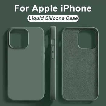 Originální Tekuté Silikonové Pouzdro Pro Apple iPhone 14 15 Pro Max Nárazníku Nárazuvzdorný Případy, iPhone 13 12 Mini Kryt telefony, Příslušenství