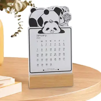 Panda Kalendářního Roku 2024 Vyměnitelné 2024 Panda Postavit Měsíční Kalendář Roztomilý Stolní Kalendář S 12 Měsíční Stolní Kalendář Pro Domácí