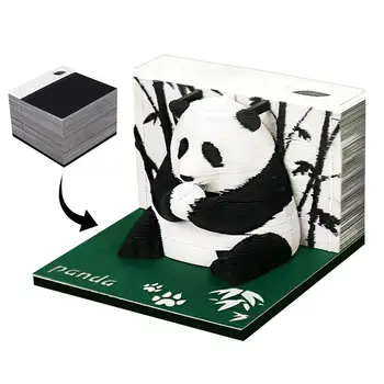 Panda Memo Pad Karton Memo Pad Panda Design Dekorativní Tear-Away DIY Vánoční Papír Řezbářské Umění Desktop Dekorace Dárek Pro