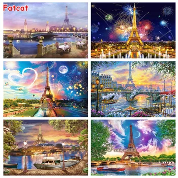 Paříž Diamond Obraz Eiffelova Věž Diamond Výšivky Kompletní Sada Krajinné Mozaiky Město Umění A Řemesla Domova PP4641