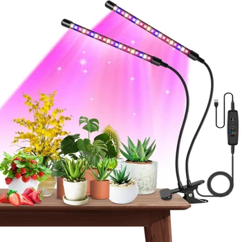 Plant Grow Světlo, Full Spectrum LED Světlo se Svorkou pro Pokojové Rostliny, Osiva, Počínaje 10-Úroveň Stmívatelné Auto Na Off Časování 3 9 12