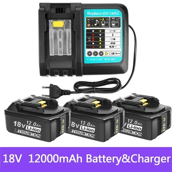 Pro Makita 18V 12000mAh Dobíjecí elektrické Nářadí, Baterie s LED Li-ion Náhradní LXT BL1860B BL1860 BL1850+3A Nabíječka