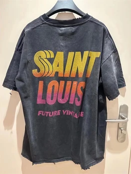 Prát Saint Louis Sunset Krystal T-Shirt Zničit Design Oversize Tričko Ležérní Krátký Rukáv S Tag