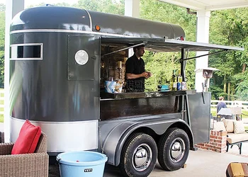 Retro Mobilní Ročník Food Truck Restaurace Caravan Bar, Kavárna, Čaj, Nápoje, Kiosek Para Van Kávy Trailer Food Cart